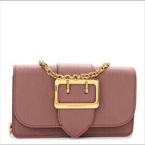 Burberry Pink Leather Bag with Gold Chain